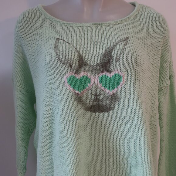 NWT Womens Wooden Ships Pastel Green Hip Hare Slouchy Crew Sweater X/S - Picture 6 of 8